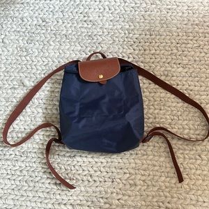 Longchamp Navy Backpack (USED ONCE)